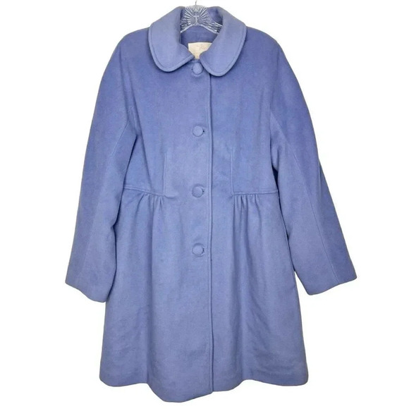 Gal Meets Glam Eloise Wool Blend Pea Coat XL Single Breasted French Blue Pockets - Picture 3 of 9